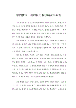 牢固树立正确的权力观政绩观事业观.docx