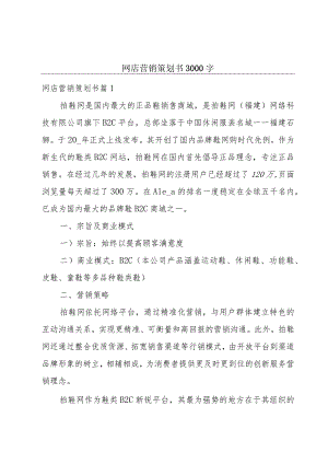 网店营销策划书3000字.docx