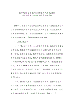 县纪委监委上半年纪检监察工作总结(二篇).docx