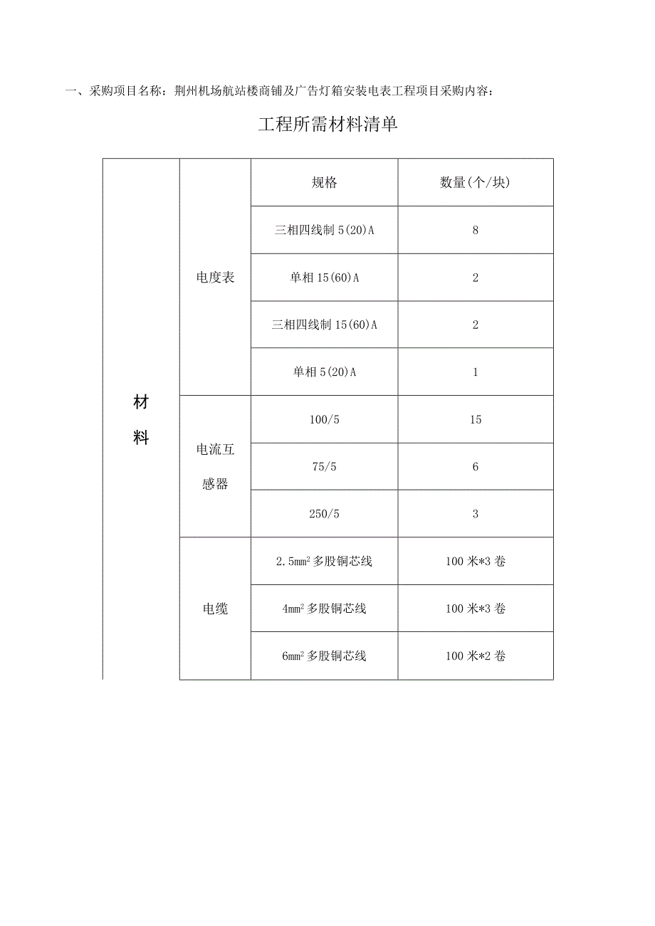 荆州机场航站楼商铺及广告灯箱安装电表工程项目.docx_第2页