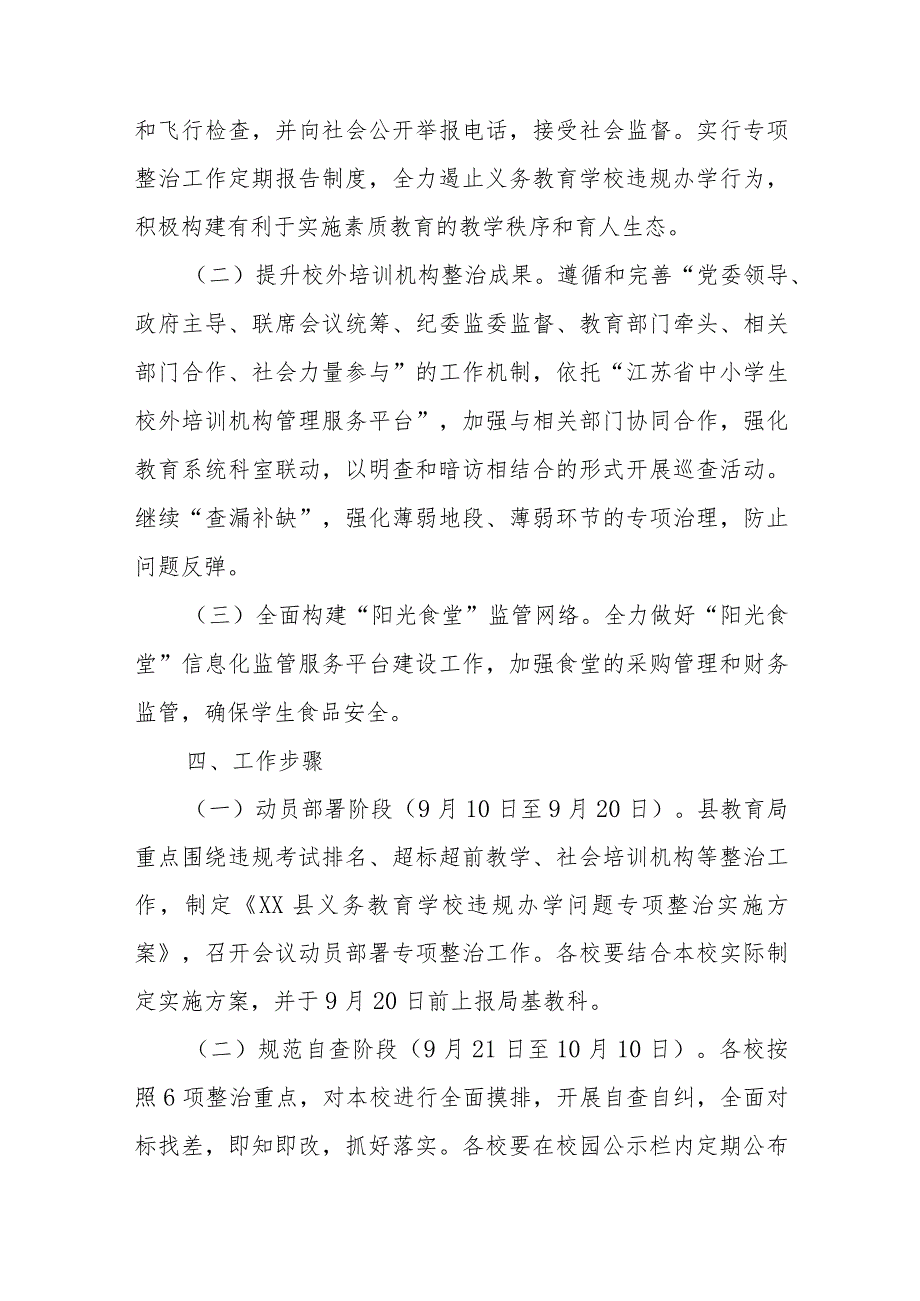 XX县义务教育学校违规办学问题随机抽查实施方案.docx_第3页