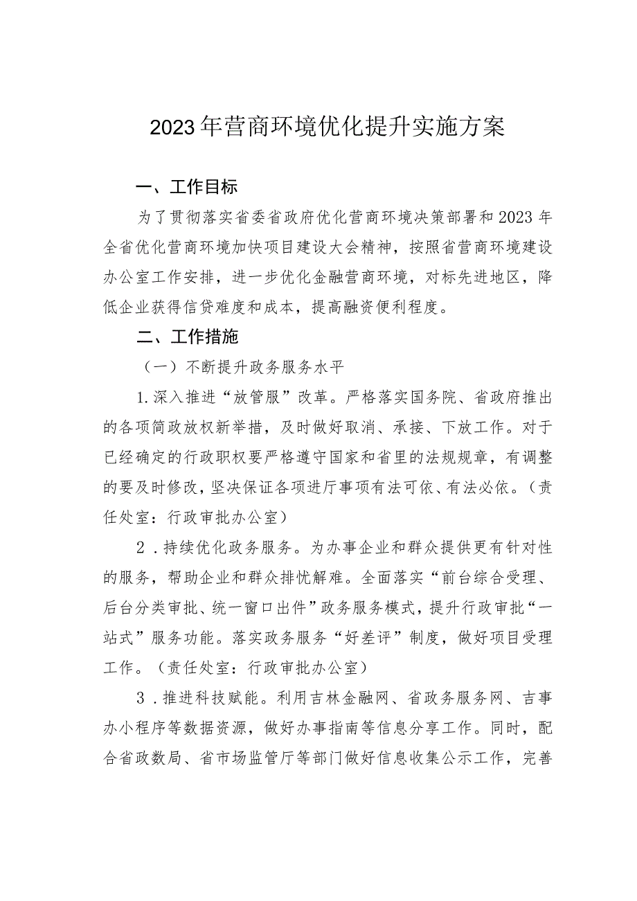 2023年营商环境优化提升实施方案.docx_第1页