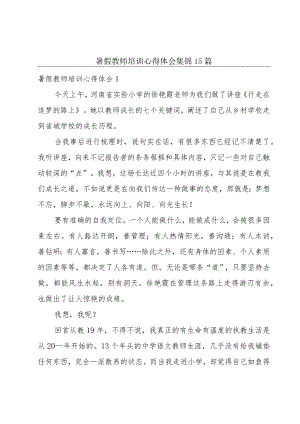 暑假教师培训心得体会集锦15篇.docx