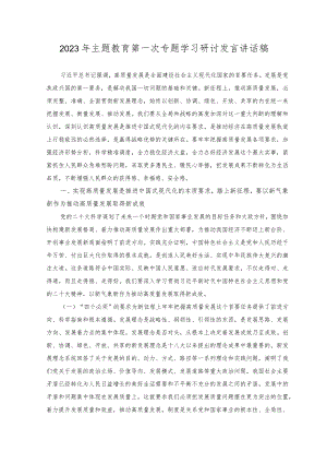 （2篇）2023年主题教育第一次专题学习研讨发言讲话稿.docx