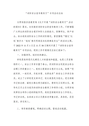 “消防安全宣传教育月”专项活动总结.docx