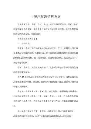 中级庄红酒销售方案.docx