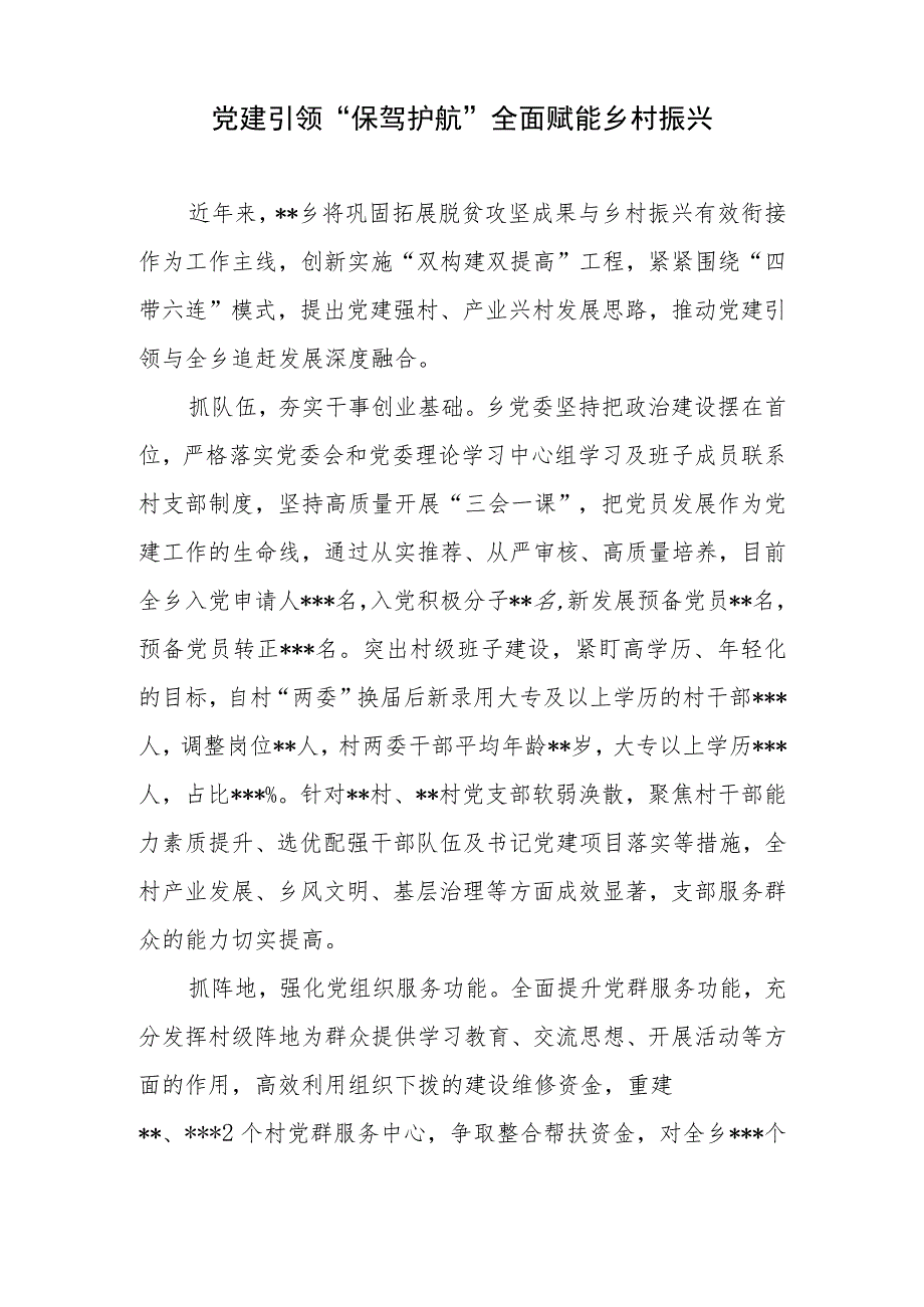 2023乡镇党委党建引领赋能乡村振兴研讨发言经验交流材料工作情况总结报告.docx_第2页