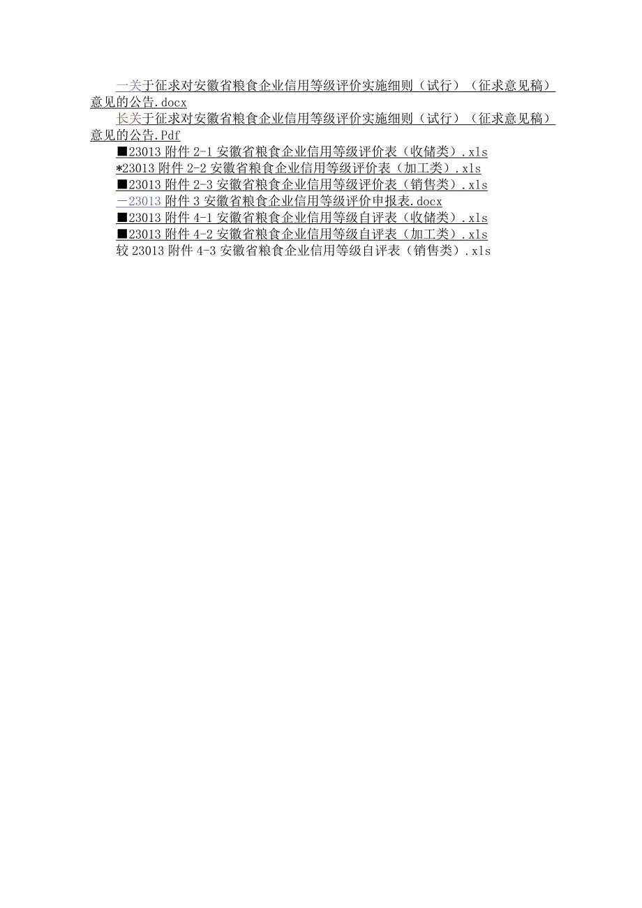 《安徽省粮食企业信用等级评价实施细则（试行）》.docx_第1页