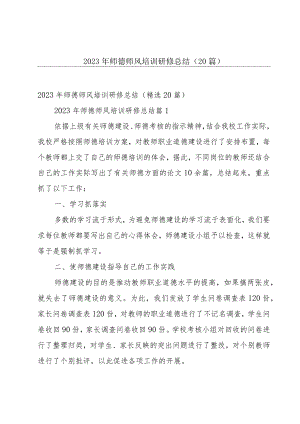 2023年师德师风培训研修总结（20篇）.docx