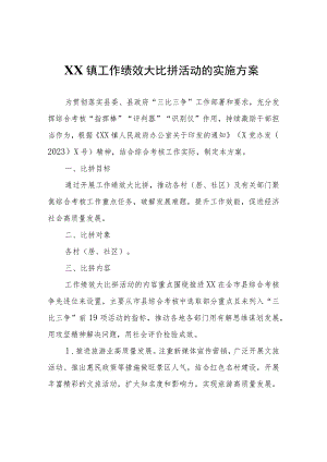 XX镇工作绩效大比拼活动的实施方案.docx