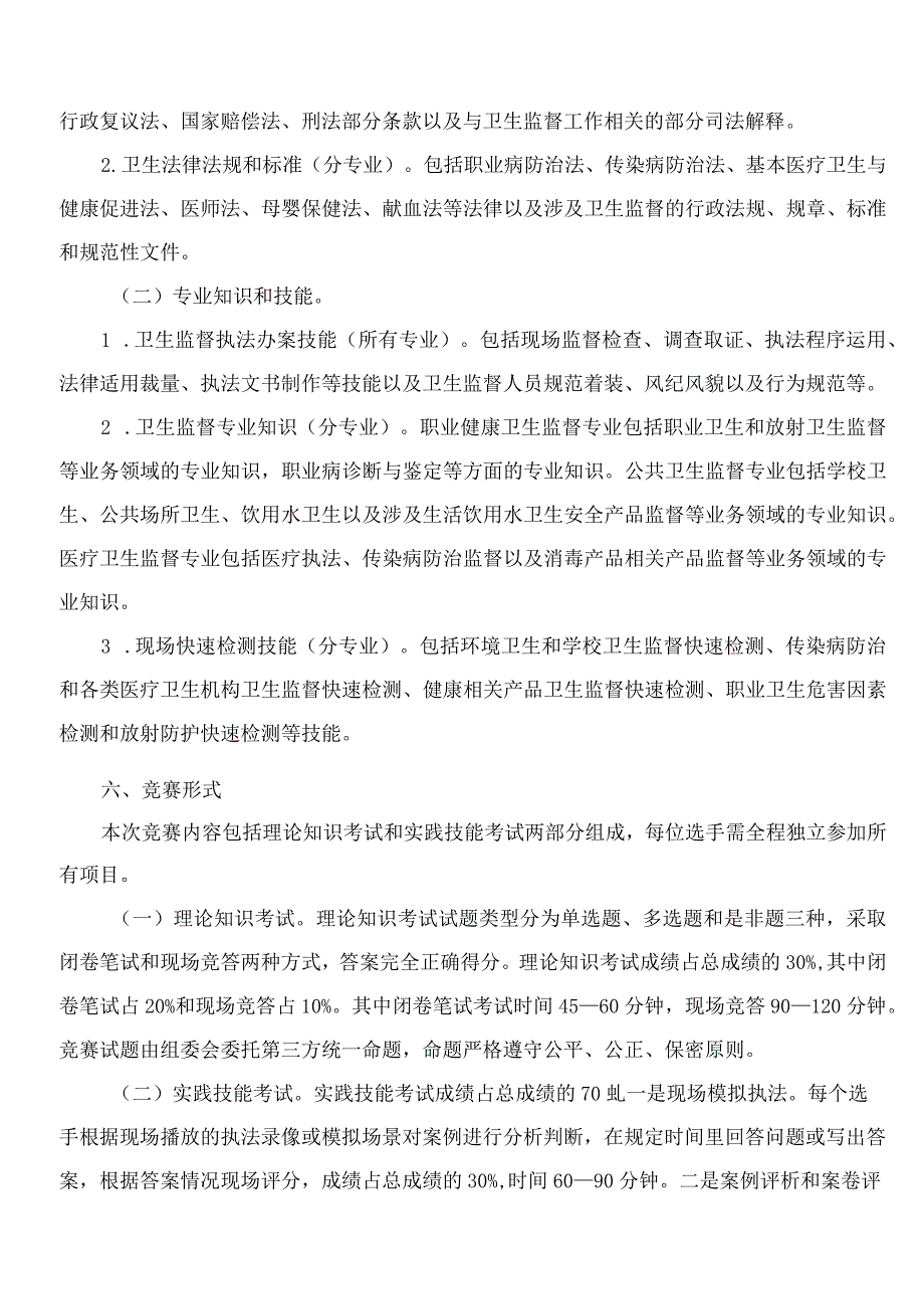 浙江省卫生健康委办公室关于印发2023年浙江省卫生监督职业技能竞赛活动方案的通知.docx_第3页