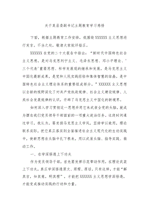 某县委副书记主题教育学习感悟.docx