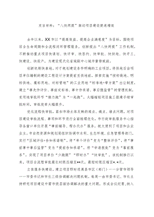 发言材料：“八快两提”推动项目建设提速增效.docx