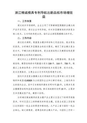 浙江精诚模具专利导航出新品拓市场增效益.docx