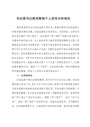 市纪委书记教育整顿个人党性分析报告.docx