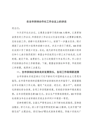 在全市供销合作社工作会议上的讲话.docx