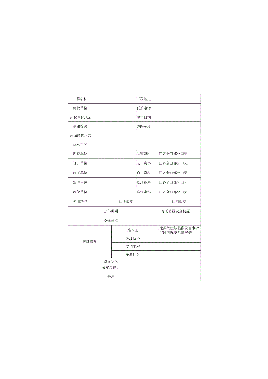 城市轨道交通工程沿线既有建（构）筑物基础资料调查及现场初步核查表、探地雷达法检测.docx_第2页