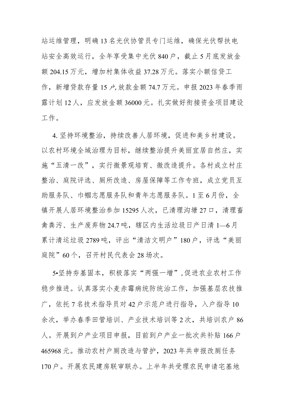 镇2023年上半年乡村振兴工作总结和下半年工作安排(二篇).docx_第3页