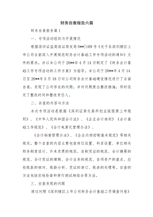 财务自查报告六篇.docx