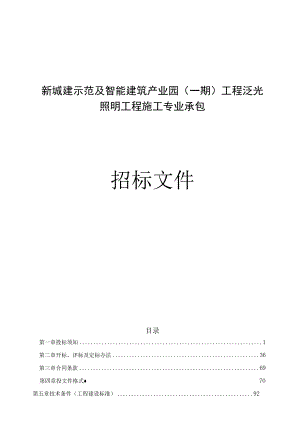 新城建示范及智能建筑产业园（一期）工程泛光照明工程施工专业承包招标文件.docx