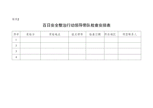 百日安全整治行动领导带队检查安排表.docx