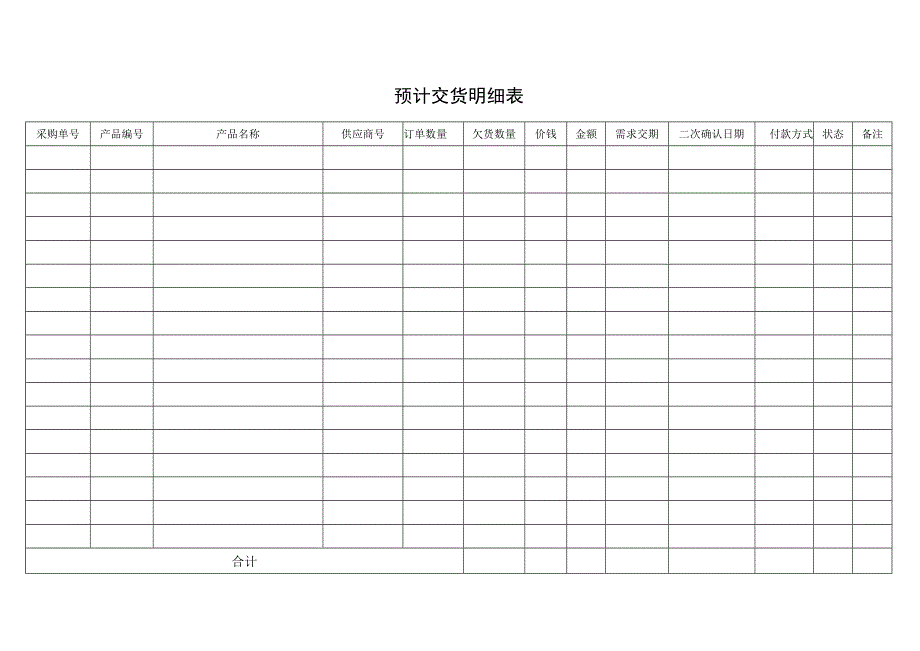 预计交货明细表.docx_第1页