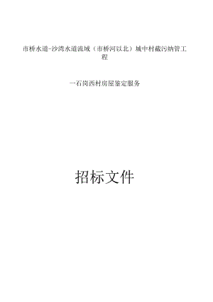 市桥水道-沙湾水道流域(市桥河以北）城中村截污纳管工程--石岗西村房屋鉴定服务招标文件.docx