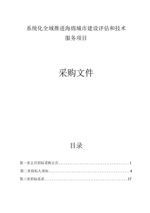 系统化全域推进海绵城市建设评估和技术服务项目招标文件.docx