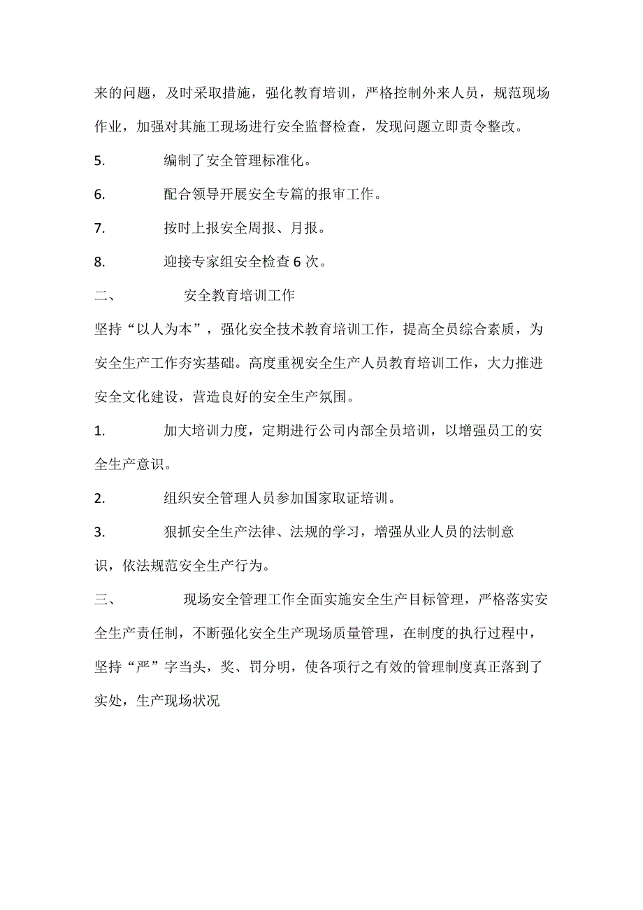 安全生产部20XX年工作总结.docx_第2页