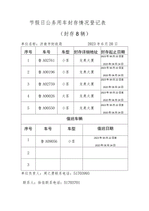 节假日公务用车封存情况登记表.docx