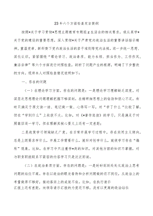 23年六个方面检查发言提纲.docx