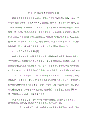 班子六个方面检查材料发言提纲.docx