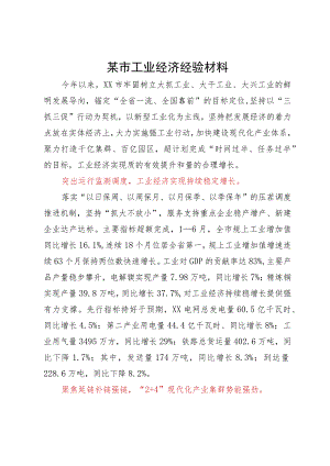 某市工业经济经验材料.docx