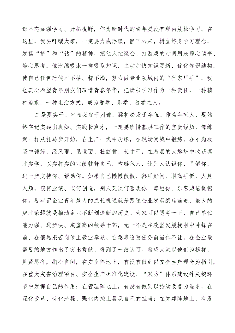 企业青年人才工作座谈会讲话公司.docx_第2页