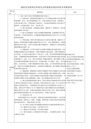 湖南省发展和改革委员会档案服务规范和技术参数要求.docx