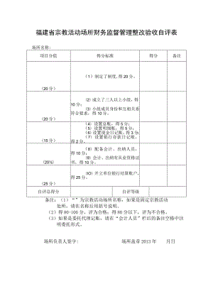 福建省宗教活动场所财务监督管理整改验收自评表.docx