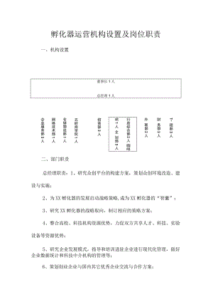 孵化器运营机构设置及岗位职责.docx