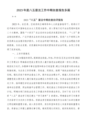 2023年度八五普法工作中期自查报告多篇.docx