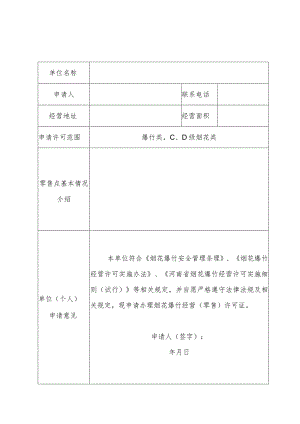 罗山县烟花爆竹经营零售许可证申请书.docx