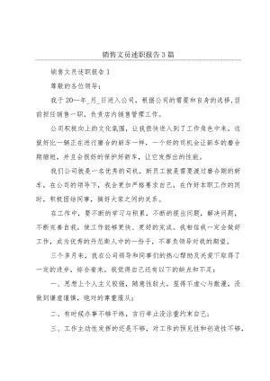 销售文员述职报告3篇.docx