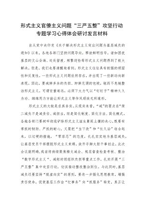 （12篇）2023形式主义官僚主义问题“三严五整”攻坚行动专题学习心得体会研讨发言材料汇编.docx