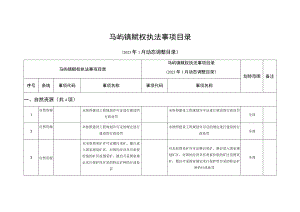 马屿镇赋权执法事项目录.docx