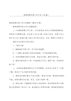 销售助理年度工作计划（15篇）.docx