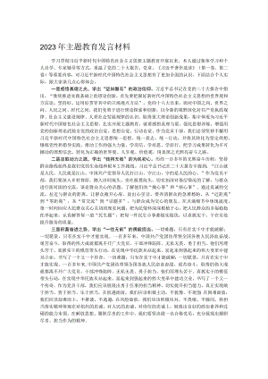 2023年主题教育发言材料.docx