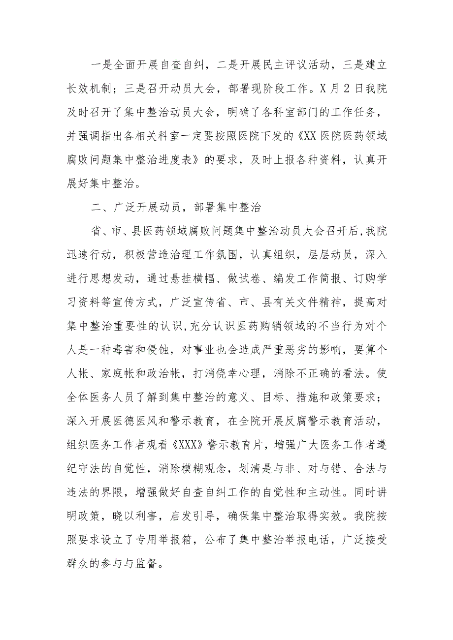 2023年医药领域腐败和作风问题专项行动自查自纠情况报告 五篇.docx_第2页