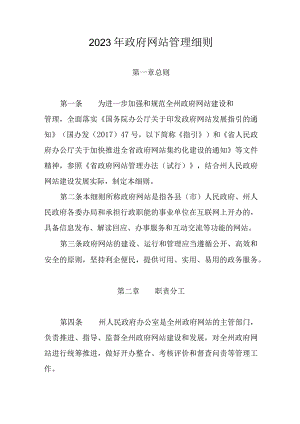 2023年政府网站管理细则.docx