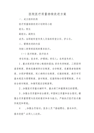 医院医疗质量持续改进方案.docx