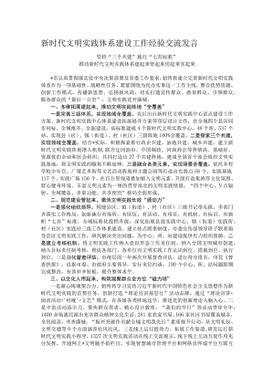 新时代文明实践体系建设工作经验交流发言.docx