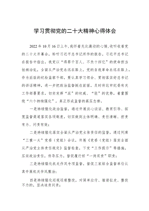 派驻纪检监察干部深入学习贯彻党的二十大精神心得体会交流发言十四篇.docx