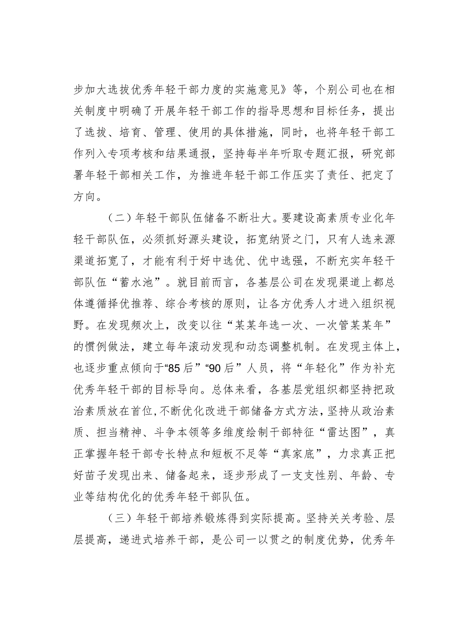 某某国企基层年轻干部队伍现状分析及对策建议调研报告.docx_第2页